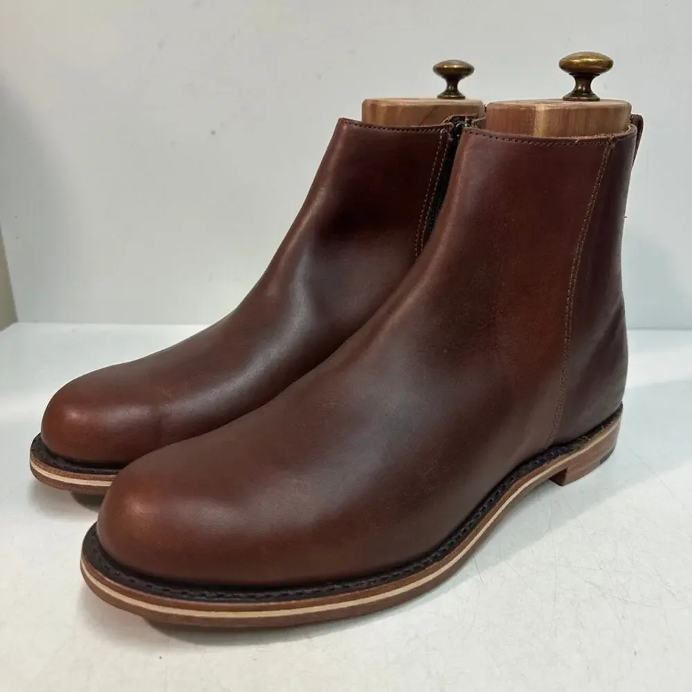 NWOT Rancourt & Co x Helm Pablo Boot Zipper Moto Horween Made in Maine USA 8.5 D